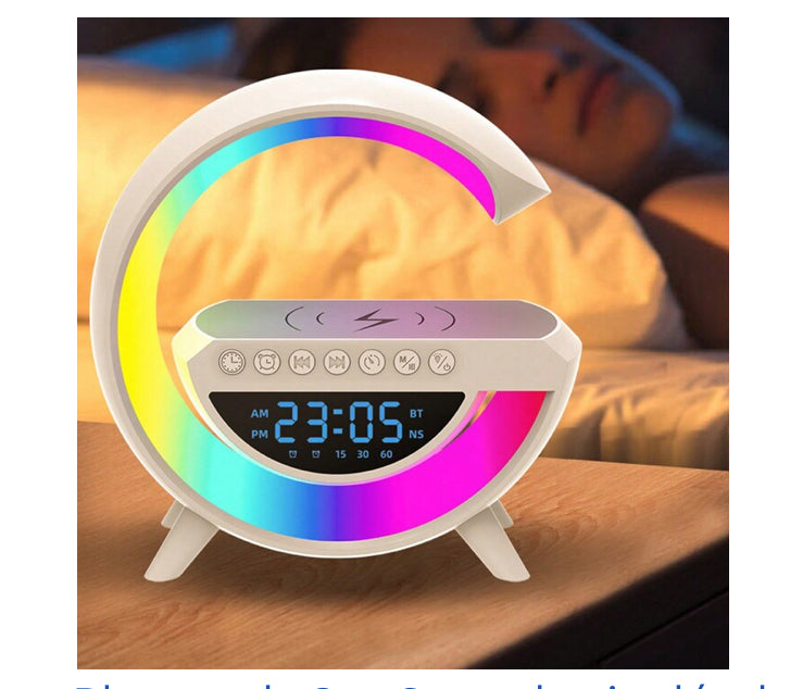 G Bluetooth Speaker - Wireless Charger + LED Lamp + Alarm Clock