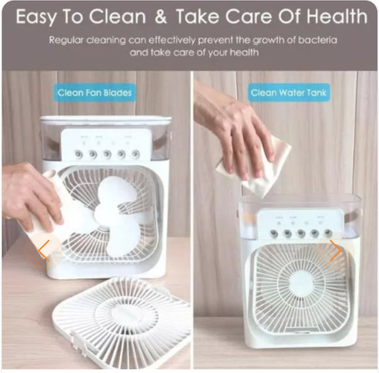 White misting humidifier fan