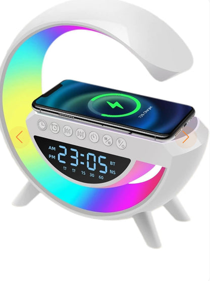 G Bluetooth Speaker - Wireless Charger + LED Lamp + Alarm Clock