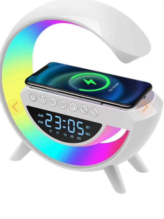 G Bluetooth Speaker - Wireless Charger + LED Lamp + Alarm Clock