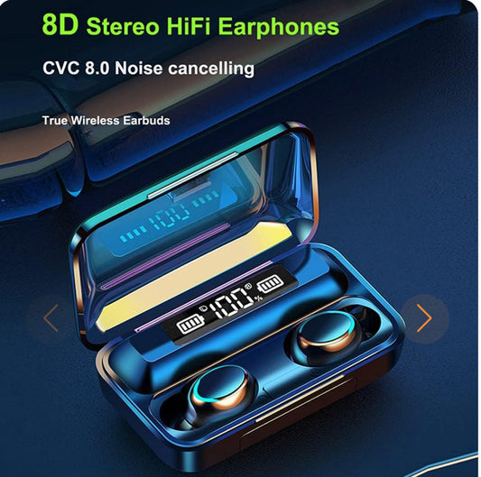 Wireless sports headphones with touch control and LED display
