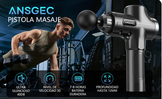 Pistola de masaje grande con maletín + cabezales