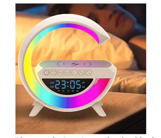 G Bluetooth Speaker - Wireless Charger + LED Lamp + Alarm Clock